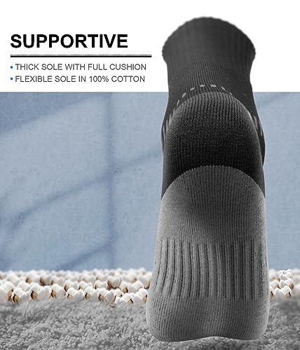 Men 6 Pack Athletic Compression Crew Socks for Running Gym Sports (8-10 / Black/White 2737)
