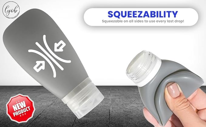 Travel Bottles for Toiletries, TSA Approved 3oz Leak Proof Silicone Refillable - Image 5