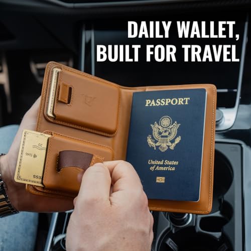 Passport Wallet with Holder for AirTag (Midnight Black)