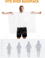 SaphiRose Disposable Rain Ponchos Emergency Clear Poncho - Image 3