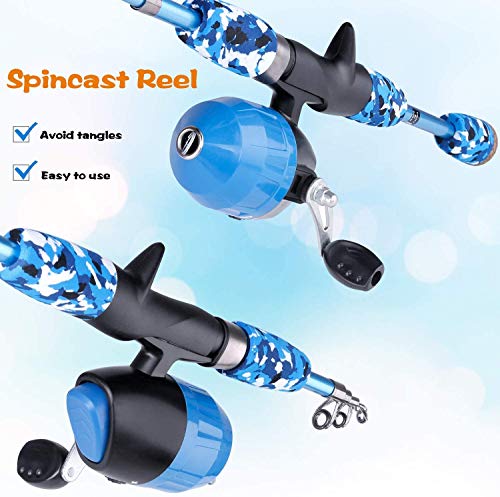 Kids Fishing Pole (Blue&Blue / 4.92 ft)