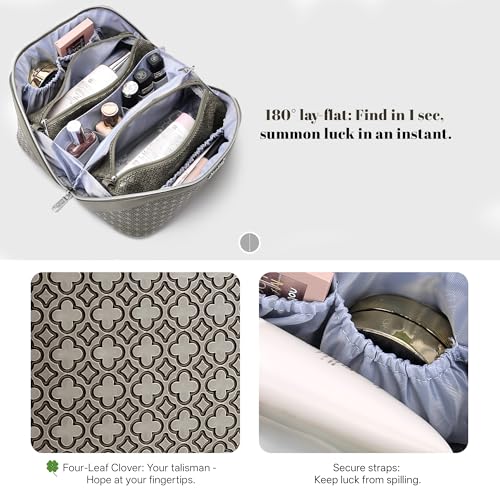 Travel Makeup Bag for Women (M-07Khaki)
