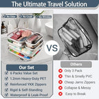 Clear Hard Shell Zipper Cases (Grey / 6 Pack (2L+2M+2S))