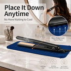 Silicone Heat Resistant Travel Mat Pouch for Hair Styling Tools (1 Pack / Navyblue)