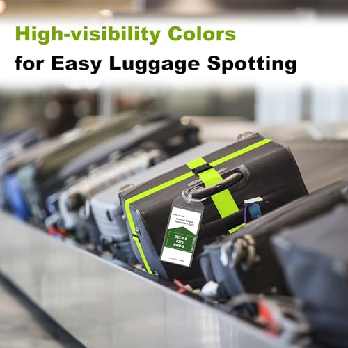 8 Pack Luggage Straps and Cruise Tags Set (Green & Wide)