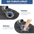Inflatable Travel Pillow for Sleeping Airplane (Dark Grey / M-Shape)