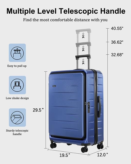 Expandable Checked Luggage (Navy Blue / 28 Inch EXT)