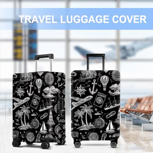 Black Luggage Cover Washable Suitcase Protector Anti (Black / S(20-22inch suitcase))