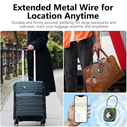 Compatible with Apple AirTag Secure Lock with Wire Cable (GREEN*4)