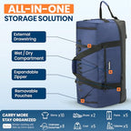 120L Rolling Duffle Bag with Wheels (Blue)