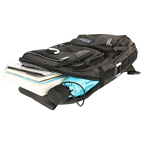 Sling Bag Chest Shoulder Backpack Crossbody Multipurpose Daypack For Men Women Black (Black)