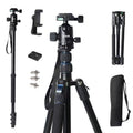 71" Camera Lightweight Foldable Aluminum Tripod & Monopod with 360° Ball Head Payload 33lbs (71")
