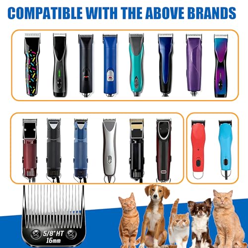 Dog Grooming Replacement Blades Compatible with Andis Dog Clippers (Black-5/8"HT / Black)