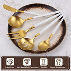 Matte White Gold Serving Silverware Set (Matte White Gold)