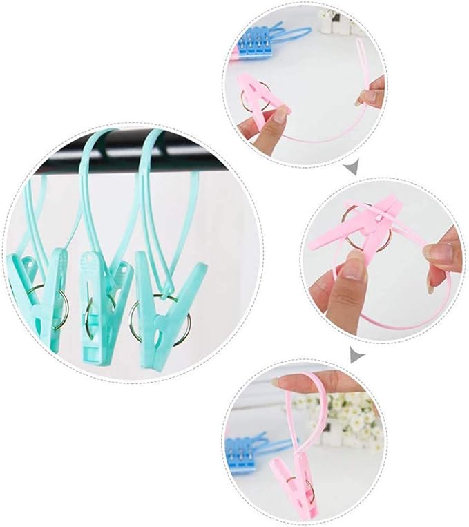 20 Pcs Travel Hangers with 12 Pcs Clips Cruise Ship Essentials Portable Folding - Image 4