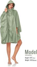 SaphiRose Unisex Rain Poncho Hooded Waterproof Raincoat - Image 4