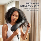2Pcs Black Plastic Universal Blow Hair Dryer Comb Attachment for Straightening