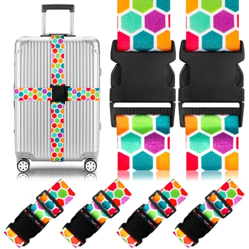 Adjustable Travel Luggage Strap Suitcase Belt Travel Bag Accessories 1.96 in W x 6.4 ft L (Color 3)