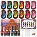 Beetles Mocha Sweater Cat Eye Gel Nail Polish Set (A - Brown Nude Gold | Mocha Sweater)