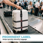 Luggage Straps with TSA Lock (Black 3Pack / Combination Lock Strap)