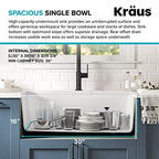 KGUW1-33WH-100-100, Bellucci Workstation 32 in. Undermount Granite Composite Single Bowl Kitchen Sink in White with WasteGuard 1 HP Continuous Feed Garbage Disposal and Accessories (White / 32 Inch / Sink and Garbage Disposal 1 HP)