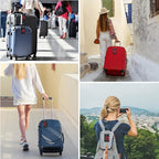 2 Pack Initial Luggage Tags for Suitcases Airplane Travel Essentials (Large S / Black)