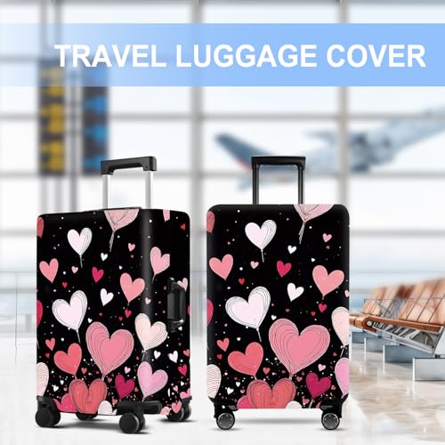 Luggage Cover Washable Suitcase Protector Anti (Heart-2 / S(fits 20-22inch suitcase))