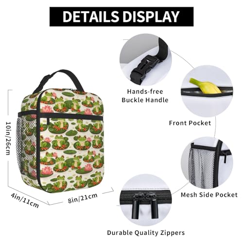Frog Insulated Lunch Box for Women Men Frog Lunch Bag for Travel (Frog01)