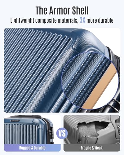 20 Inch Carry On Luggage 22x14x9 Airline Approved (Royal Blue / Carry-On - 20")