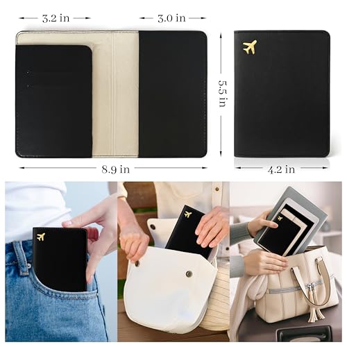 Passport Holder for Travel Essentials (Black)