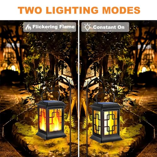Solar Lantern Outdoor Flickering Flame Hanging Solar Lights (4pack)