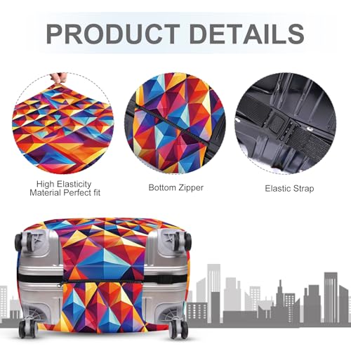 Colorful Geometric Luggage Cover (#8 / S(fits 20-22inch suitcase))