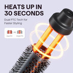 Thermal Brush 1.5" Detachable Heated Round Brush for Blowout Look (Classic Black)