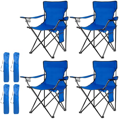 4Pack Folding Camping Chairs (Blue)