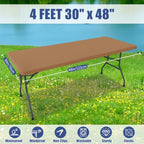 2 Pack Rectangle Spandex Fitted Table Cloth (Khaki / 48" x 30" (Rectangular))