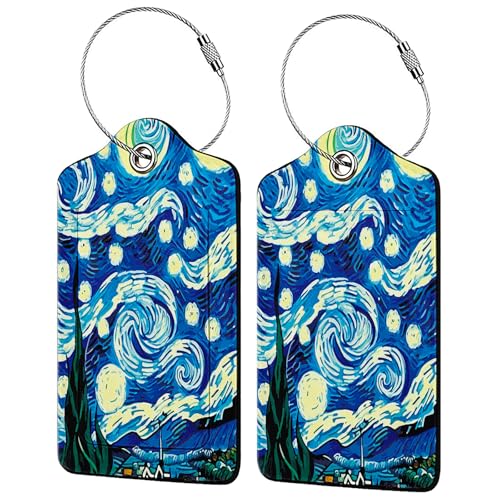 The Starry Night 2 Pack Luggage Tag for Suitcase (The Starry Night)