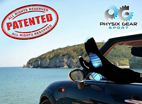 Physix Gear Compression Socks for Men & Women 20 (Black/Blue / Large-X-Large)