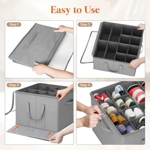 Shoe Storage Organizer for Closet (Light Gray)