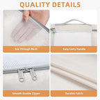 8 Set Packing Cubes Various Sizes Packing Organizer for Travel Accessories Luggage Carry On Suitcase (08-Beige / 8 Set-middle Mesh)