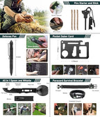Survival Kit 262Pcs Survival Gear and Supplies with First Aid Kit Pouch and Crossbody Bag (Brown)