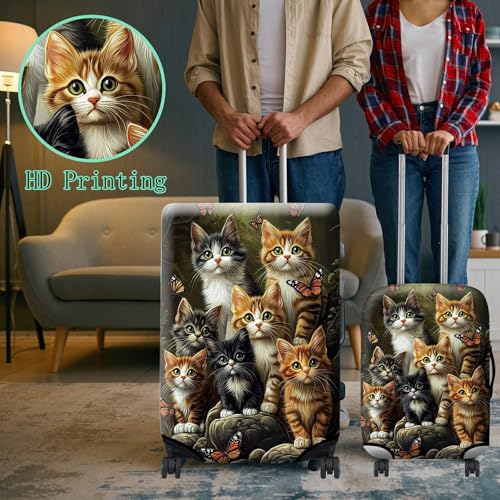 Luggage Cover + Tag (Cats Family / XL)