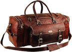 Men’s Gym Sports Overnight Weekender Bag Leather Travel Bags For Men Vintage Leather Duffle Bag Women Carry On Travel Holdall Bag 24 Inches (24 Inch)