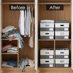 Storage Bins with Lids [3 (Grey & White / S(3-Pack))