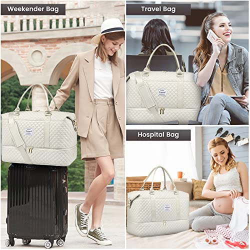 Travel Duffle Bag (Beige / Large-2 Pcs)
