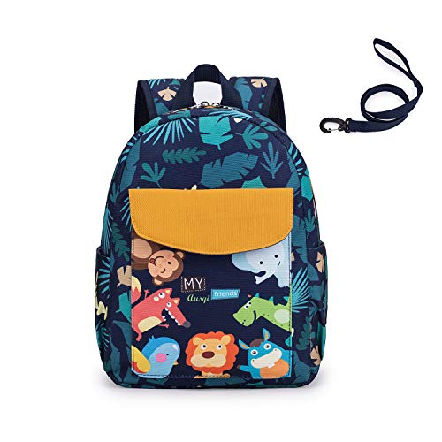 Cute Zoo Little 2d Backpack Kid Backpacks for Girls and Boys Toddler Backpack Waterproof Preschool Safety Harness Leash (Zoo)