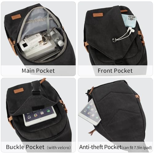 Sling Bag for Men (Black / Large)