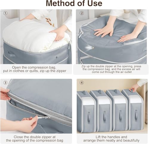 Comforter Storage Bag (Slate / 110L x 4 Pack)