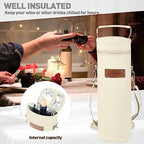 Single Wine Bottle Cooler Bag Carrier (Beige)
