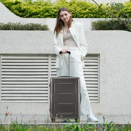 Luggage Set Expandable 2 Piece Suitcase Sets with Spinner Wheels (2-piece Set / Dark Gray(20/28+bags))