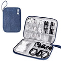 Travel Electronics Organizer Portable Cable Organizer Bag for Storage Electronic Accessories Case for Cord (Navy Blue)